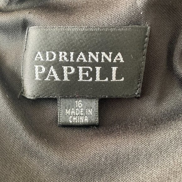 Adriana Papell Cocktail Dress Womens Size 16 Plus Size Black Lace - Picture 3 of 13